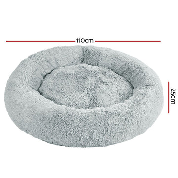 i.Pet Pet bed Dog Cat Calming Pet bed Extra Large 110cm Light Grey Sleeping Comfy Washable i.Pet